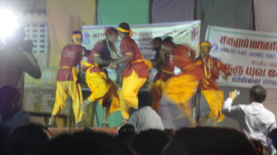 These guys were from...India. It was basically like Morris dancing with bells and sticks
