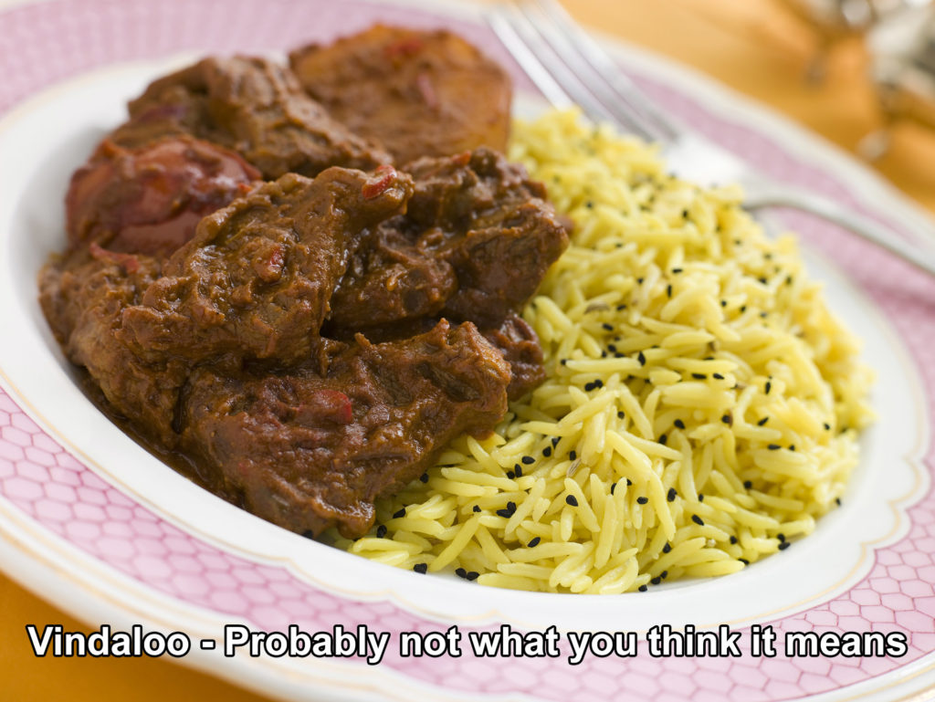 chicken vindaloo - all the stuff you shouldn't eat