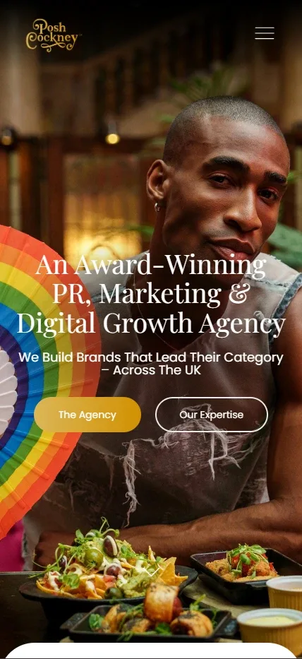 Posh Cockney website on mobile