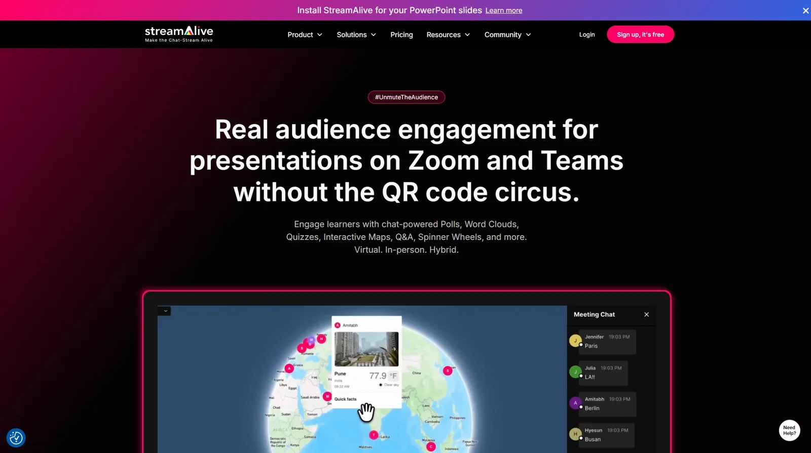 StreamAlive website on desktop