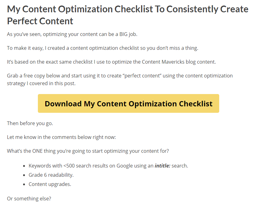 content mavericks checklist lead magnet