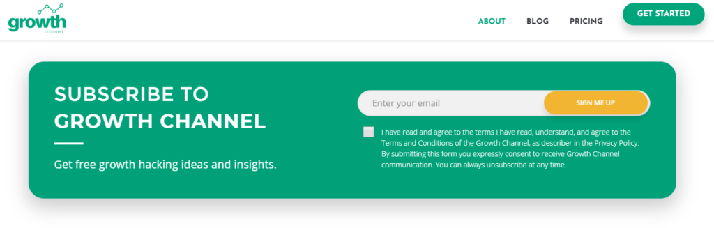 growth channel blog subscription form