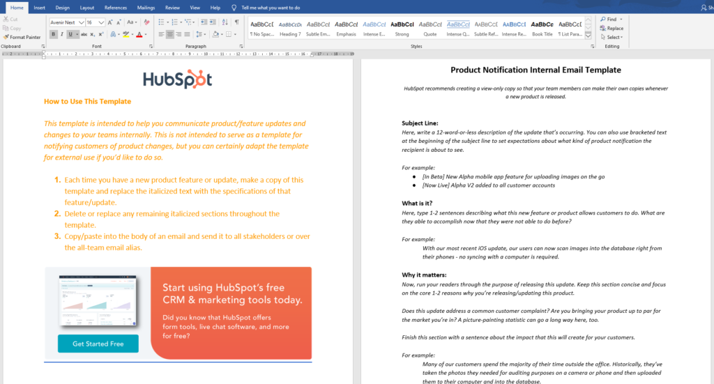 Hubspot's product marketing lead magnet