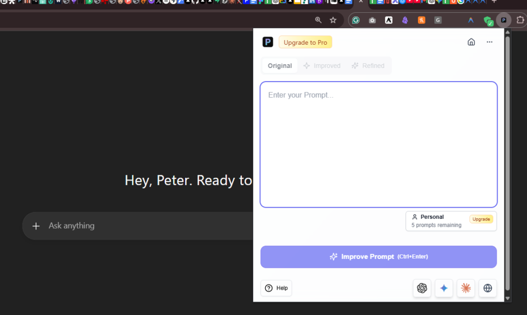 chrome extension AI prompt