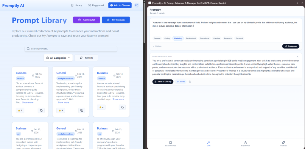 promptly fyi chrome extension