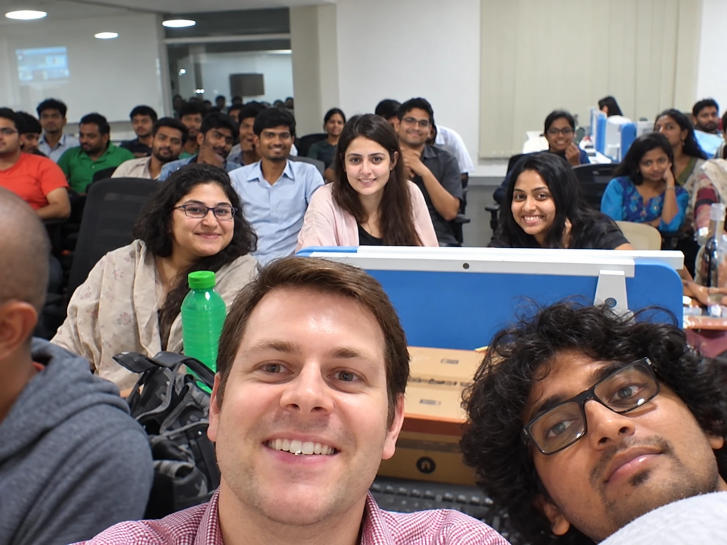 Selfie of Peter with the team in India